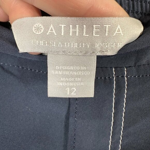 Athleta Chelsea Utility Jogger Womens Size 12 Navy Blue High Rise Cargo Pant - Picture 7 of 12